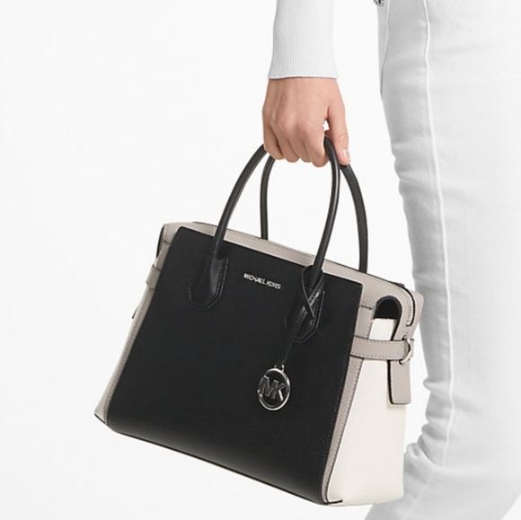 Michael Kors NWT Mercer Medium Color-Block Belted Satchel - Picture 3 of 4